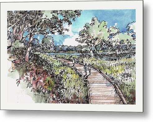 Nature Trail Metal Print featuring the painting Trail by Andrew Drozdowicz