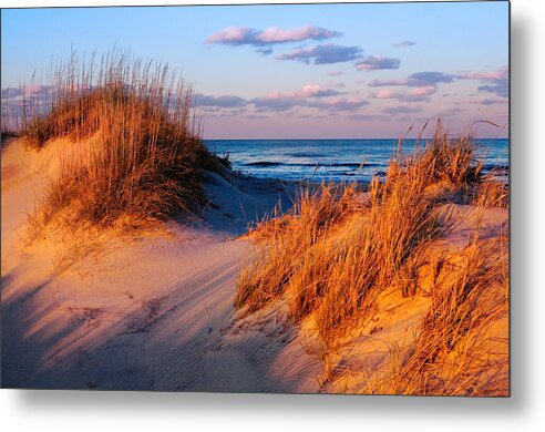 Outer Banks Metal Print featuring the photograph Two Dunes at Sunset - Outer Banks by Dan Carmichael