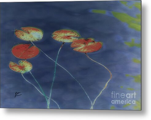 Water Lilies Metal Print featuring the digital art Water Lilies 2 by Leo Symon
