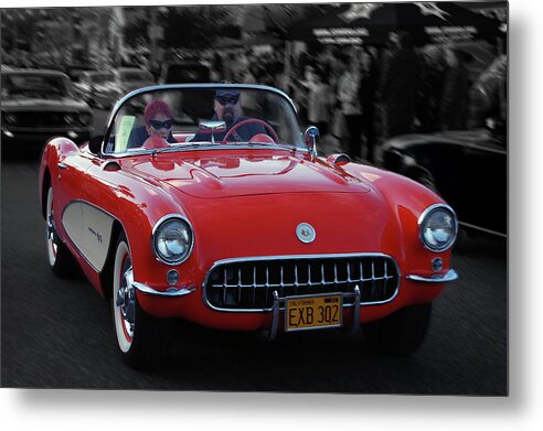 57 Metal Print featuring the photograph 57 Fuel Injected Vette by Bill Dutting