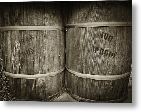 Barrels Metal Print featuring the photograph Barrels of Booze by Sherri Meyer