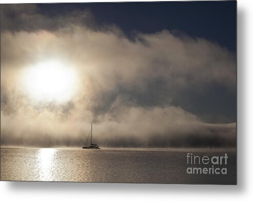 Yacht In Mist Metal Print featuring the photograph Dawn mist by Sheila Smart Fine Art Photography