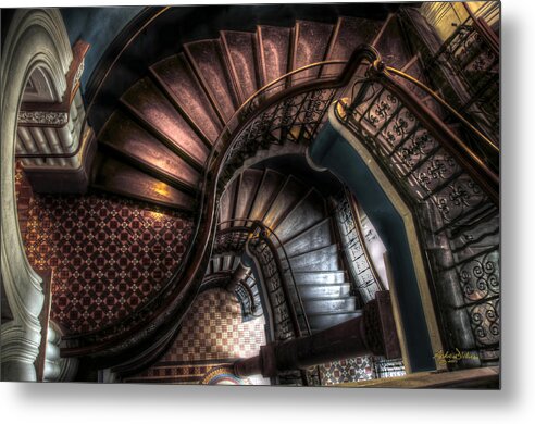 Spiral Staircase Metal Print featuring the photograph QVB Stairwell by Andrew Dickman