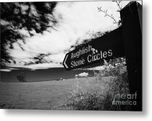 Aughlish Metal Print featuring the photograph signpost for Aughlish stone circles county derry londonderry northern ireland by Joe Fox