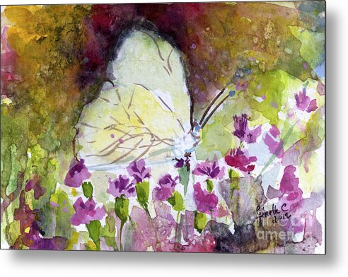 Butterflies Metal Print featuring the painting Southern White Butterfly by Ginette Callaway