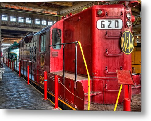 North Carolina Metal Print featuring the photograph Trains - Red Diesel Locomotive 620 by Dan Carmichael