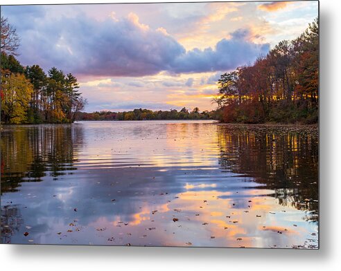 New England Metal Print featuring the photograph Autumn Sunset #2 by Bryan Bzdula