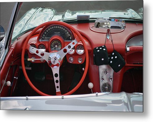 Chevy Metal Print featuring the photograph 62 Vette Dash by Bill Dutting