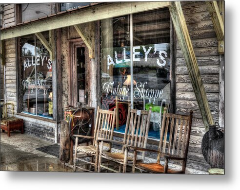 North Carolina Metal Print featuring the photograph A Rainy Day at the Vintage Shoppe I by Dan Carmichael