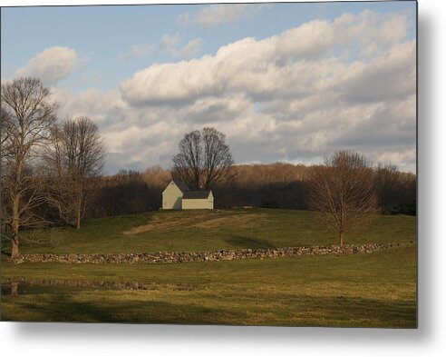 Autumn Metal Print featuring the photograph Autumn Barn on the Meadow by Margie Avellino