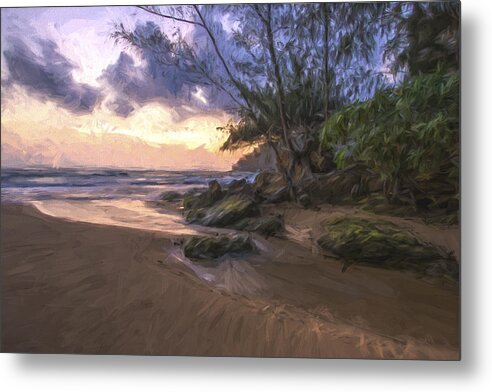 Art Metal Print featuring the digital art Beach Brilliance II by Jon Glaser