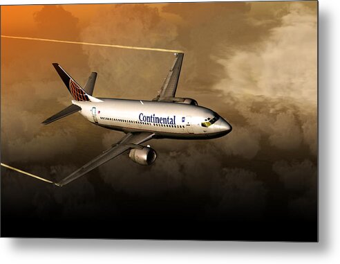 Airplane. Metal Print featuring the digital art Before the Merger by Mike Ray