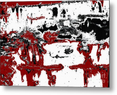 Black Metal Print featuring the photograph Black White Red Allover III by Lee Craig
