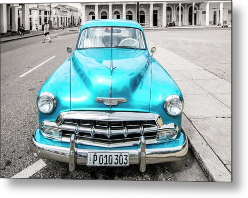 1952 Chevy Metal Print featuring the photograph Blue 52 by Lou Novick