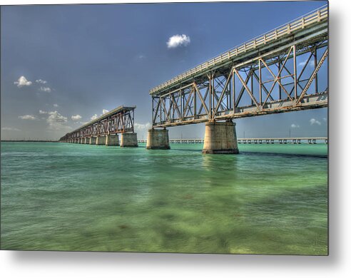 Bridge Metal Print featuring the photograph Broken Bridge - HDR by Jonathan Sabin