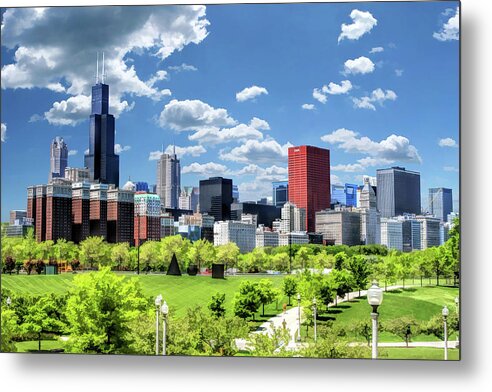 Chicago Metal Print featuring the painting Chicago Historic Michigan Avenue by Christopher Arndt