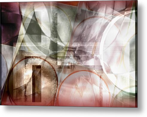 Abstract Metal Print featuring the digital art Drawing on a frozen lake by Art Di