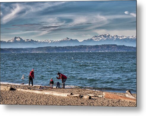 Seattle Metal Print featuring the photograph Family Time at the Beach by Spencer McDonald