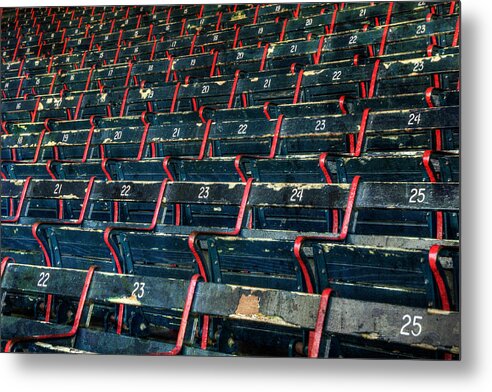 Boston Red Sox Metal Print featuring the photograph Fenway Park Grandstand Seats by Joann Vitali