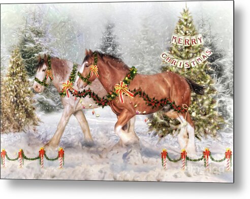 Clydesdale Metal Print featuring the digital art Festive Fun by Trudi Simmonds