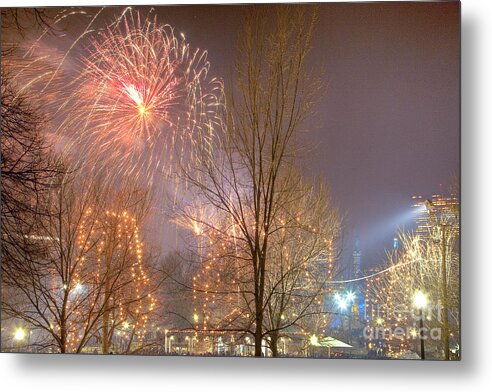 Boston Metal Print featuring the photograph Firstnight Fireworks by Susan Cole Kelly