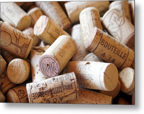 Wine Corks Metal Print featuring the photograph French Wine Corks by Georgia Fowler