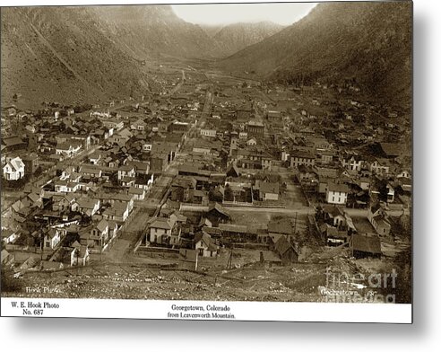 Georgetown Metal Print featuring the photograph Georgetown from Leavenworth Mountain, Colorado circa 1890 by Monterey County Historical Society