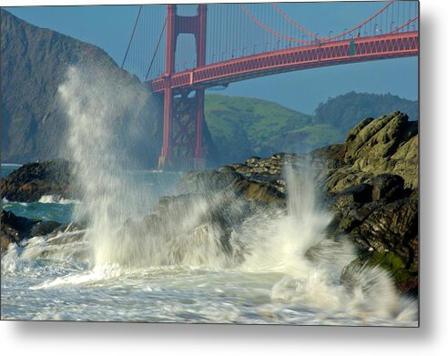 Beach Metal Print featuring the photograph Golden Gate Bridge by Connie Cooper-Edwards