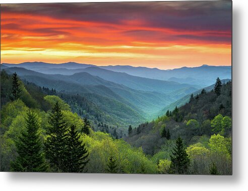 Great Smoky Mountains Metal Print featuring the photograph Great Smoky Mountains National Park Gatlinburg TN Scenic Landscape by Dave Allen