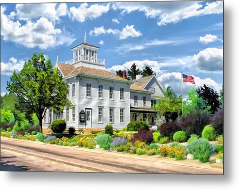 Door County Metal Print featuring the painting Historic Cupola House in Egg Harbor Door County by Christopher Arndt