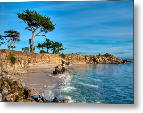Beach Metal Print featuring the photograph Lovers Point Pacific Grove Early Morning by Connie Cooper-Edwards
