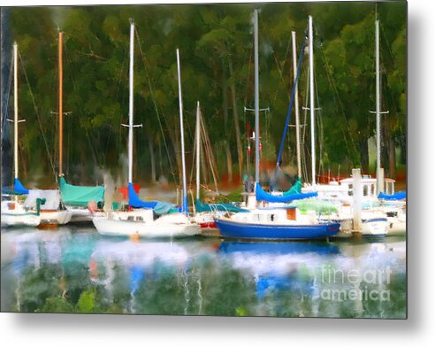 Boats Metal Print featuring the photograph Morro Bay Sail Boats by Lisa Redfern