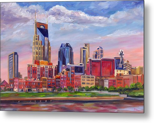 Nashville Skyline Metal Print featuring the painting Nashville Skyline Painting by Jeff Pittman