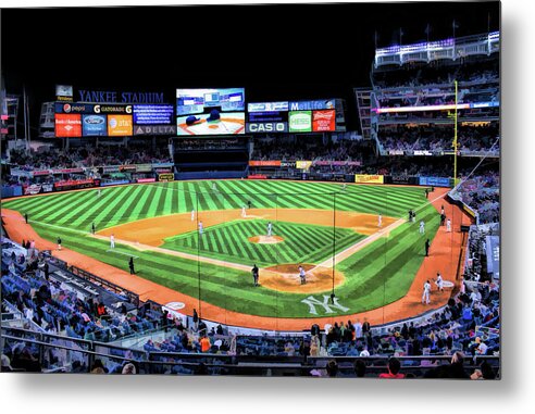 New York Metal Print featuring the painting New York City Yankee Stadium by Christopher Arndt