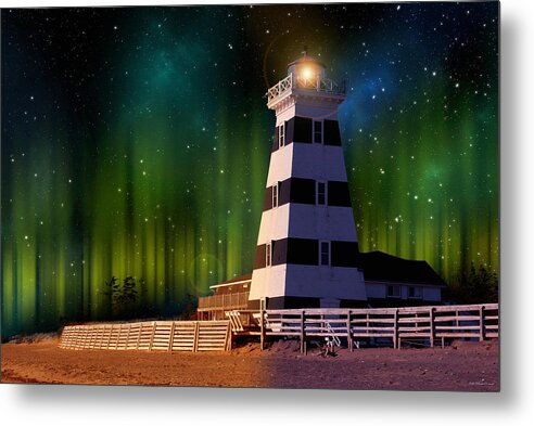 Lighthouse Metal Print featuring the photograph Nighthouse by WB Johnston