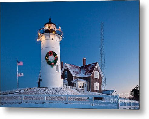 Architecture Metal Print featuring the photograph Nobska Light by Susan Cole Kelly