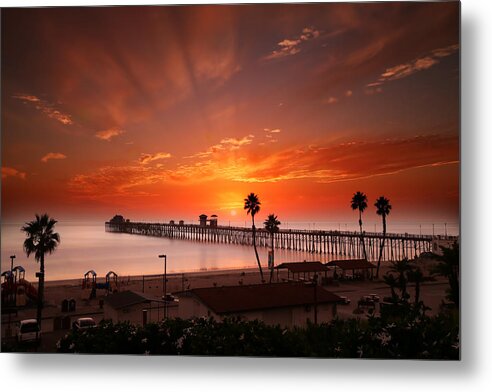  Sunset Metal Print featuring the photograph Oceanside Sunset 9 by Larry Marshall