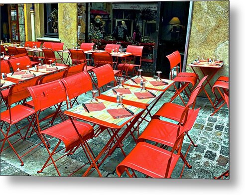 Lyon Metal Print featuring the photograph Oh Those French Cafes by Kirsten Giving