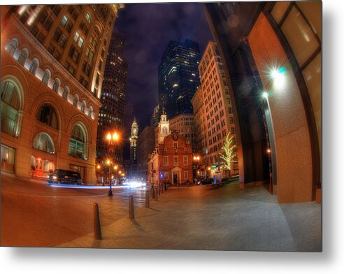 Old State House Metal Print featuring the photograph Old State House - Boston at Night by Joann Vitali