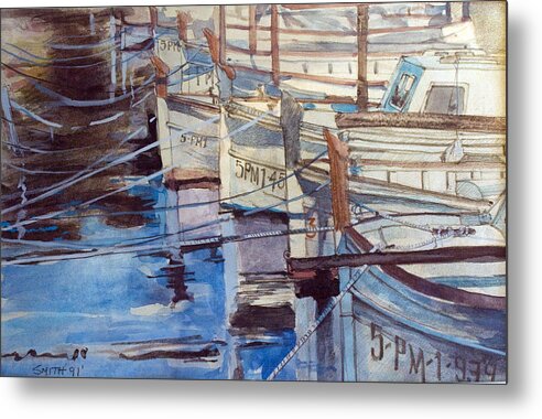 Boats Harbour Metal Print featuring the painting Palma harbour by Tom Smith
