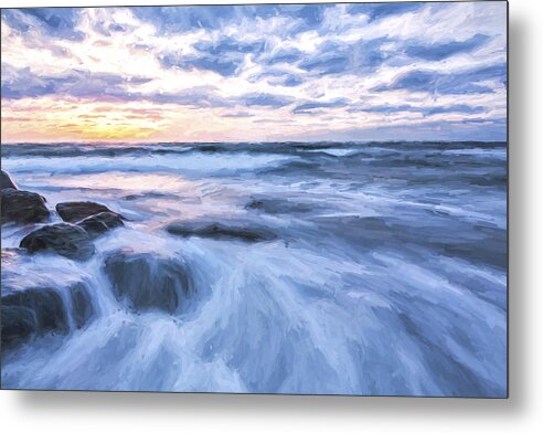 Art Metal Print featuring the digital art Plunge into the Blue II by Jon Glaser