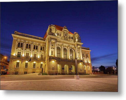 Oradea Metal Print featuring the photograph Primaria Oradea, Oradea City Hall, Oradea, Romania by Rick Deacon