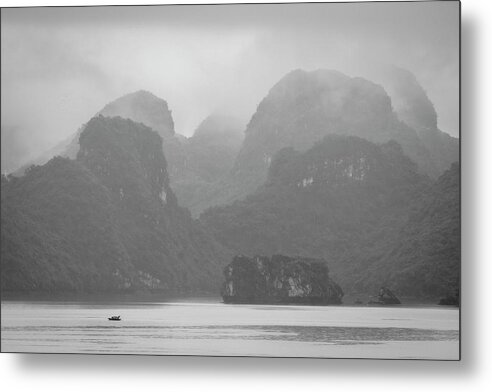 Raining Metal Print featuring the photograph Rainy Ha Long Bay, Ha Long, 2014 by Hitendra SINKAR