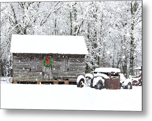 Rat Rod Metal Print featuring the photograph Rat Rod Christmas by Benanne Stiens