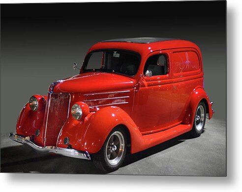 Ford Metal Print featuring the photograph Red Ford Panel by Bill Dutting