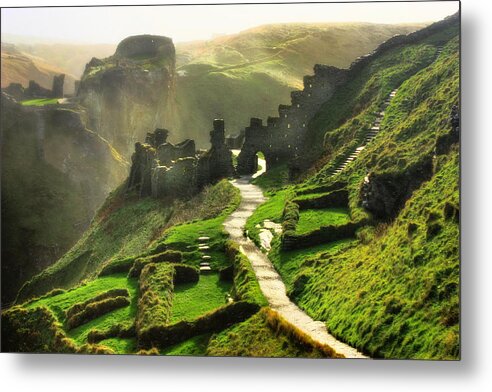 Tintagel Castle Metal Print featuring the photograph Rising From a Legend by Trudi Simmonds
