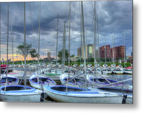 Boston Metal Print featuring the photograph Sailboats Docked on the Charles River - Boston by Joann Vitali