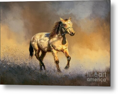 Horses Metal Print featuring the mixed media Sandy by DB Hayes