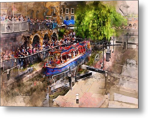 Canvas-print Metal Print featuring the digital art Saturday Afternoon at Camden Lock by Nicky Jameson