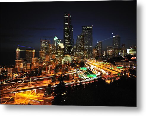 Seattle Metal Print featuring the photograph Seattle zooming C087 by Yoshiki Nakamura
